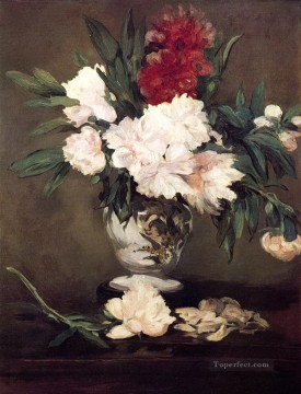 Flores Painting - Jarrón de peonías sobre un pequeño pedestal Eduard Manet Impresionismo Flores